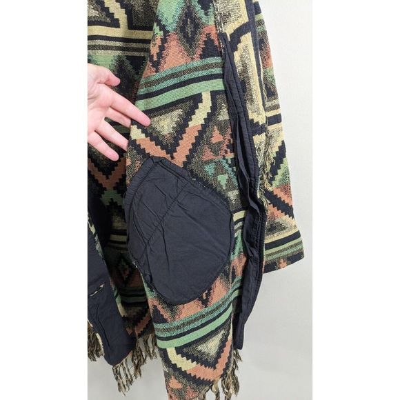 Southwestern Tapestry Blanket Cardigan Jacket Sweater - Size Medium Vintage - Picture 14 of 16